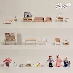 [보리보리/올리버]피에스타 인형의집 패밀리 인형 가구 세트
