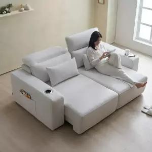 에보니아 루체 모션 슬라이딩 리클라이너 쇼파 3인용 아쿠아스웨이드텍스 / 확장형 패브릭 소파