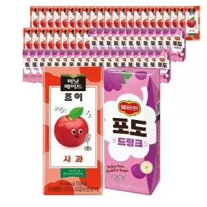 롯데 델몬트 포도 190mlX32팩+미닛조이 애플 195mlX32팩