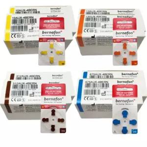 힘쎄고 오래가는 에너자이저 버나폰 2통 80알 보청기약 밧데리  10 노랑색 312 갈색 13 주황색 675 파랑색