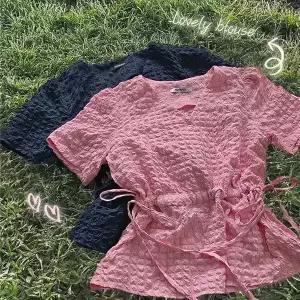 핫핑 [구김제로] 드레인_블라우스ver 지지미 퍼프 반팔블라우스