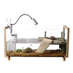 원목 수족관 거북이 반수생 키우기 어항 배수 수조 사육장