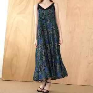 [마쟈] 믹스 패턴 뷔스티에 나시 롱원피스 ZB08QP042ON