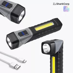 자석 부착 ㄱ자 LED 충전식 손전등 C타입 후레쉬 라이트 캠핑 낚시