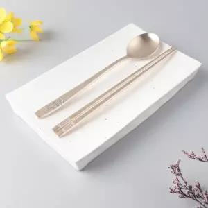 [수타미](대전신세계)방짜유기 유기수저 놋봄 납작거북 1인 수저세트 놋수저 + 무료각인