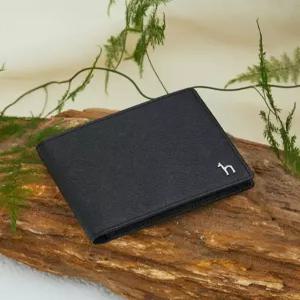 헤지스 액세서리 25FW [선물추천][스테디셀러] 블랙 단색 소가죽 반지갑 HJWA5F918BK