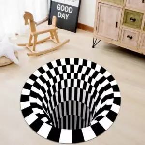 싱크홀 3D 입체 착시매트(80cm)/거실/매트/주방/발매트/현관/미끄럼/방지/욕실/베란다/원형/러그/테이블