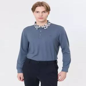 닥스 골프 남성 24FW [가격인하][스테디셀러]클래식 카라 체크 긴팔폴로티셔츠 (GREEN) WGTS4D750E2