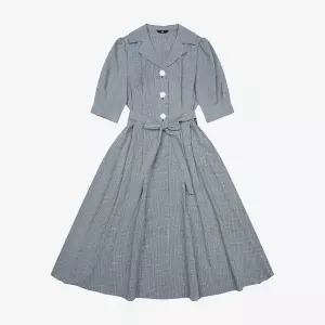 [SI](마산점)깅엄 체크 카라 원피스 (SSKOOAE25170) (SSKOO25170)