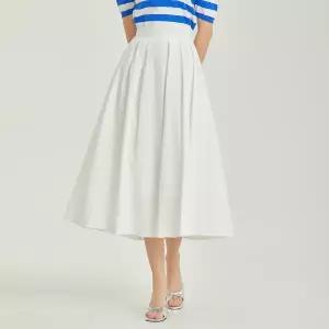 [롯데백화점]포커스 핀턱 주름 코튼 플레어 롱스커트 PBBF5M1SK8031