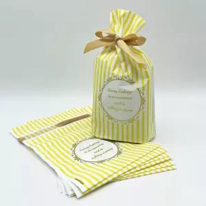 리본 선물포장 봉투 답례품 구디백 옐로우 ST 50매/감사/크라프트/쇼핑백/선물/포장/쿠키/무지/종이/가방