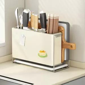 무타공 대용량 칼보관함 칼꽂이 칼블럭 수저통 도마 씽크대 정리대 주방용품 수납함 거치대