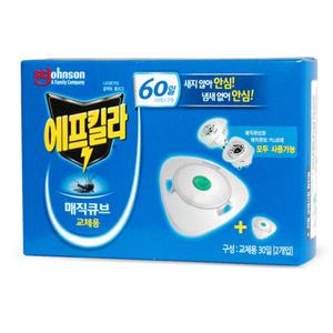 22년1월 제조 / 에프킬라 매직큐브 무향 교체용 60일 리필 1개/반품 불가/제조년월에서 36개월까지사용