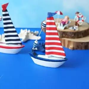 시원한 여름 바다로 떠나는 스트라이프 돛단배 데코소품 장식미니어처 테이블소품