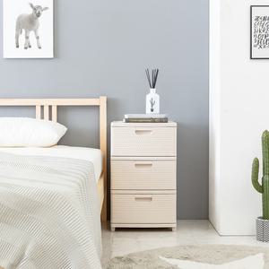 국내제작 라탄 3단 플라스틱 서랍장 침실 옷 서랍정리함 다용도 수납함