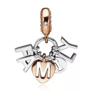 787785CZ 퍼펙트 페밀리 로트 투톤 펜던트 겸 댕글 참