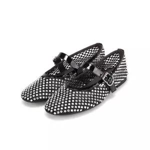 [본사운영] 바바라 그물망사 큐빅 여성플랫 1cm_BBI130