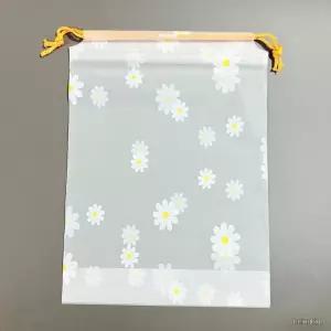 생활방수 데이지 반투명 스트링 복조리 파우치 휴대용 소품 선물 포장 주머니