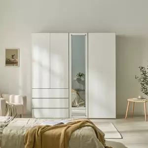 [우아미가구]루엘 LPM 1800 슬라이딩 3서랍 옷장 세트