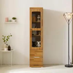 [우아미가구]파준 2단 서랍 유리 장식장 400