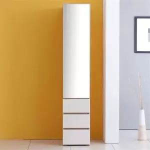 우아미가구 미서엘 UV하이그로시 틈새 400 거울 옷장