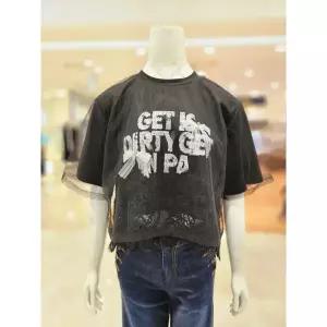 [롯데백화점]르니앤맥코이 리본 포인트 망사 레이어 배색 티셔츠 MM09TS717FJY