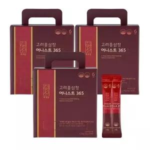 [내일도착] 천양삼 6년근 고려홍삼정 어니스트 365 홍삼스틱10g x 100포, 3개