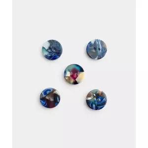 패션스타트 컬러믹스 마블 셔츠단추 11.5mm_블루 (66014)