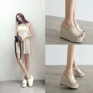 키높이 슬리퍼 통굽 플랫폼 수제화 사무실슬리퍼 편한 웨지힐 여름 가보시