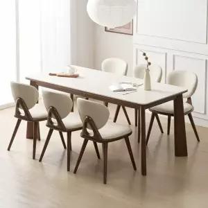 데코라인 브로나 6인용 세라믹식탁 원목 테이블 1800 의자6