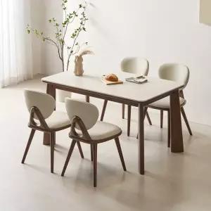 데코라인 브로나 4인용 세라믹식탁 원목 테이블 1400 의자4