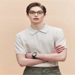 [25SS] HZSW5B551I1 베이지 쿨코튼 마이크로 조직 카라 니트