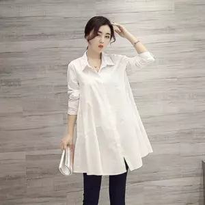 ONM 롱남방 A라인롱남방 원피스 화이트 블랙 셔츠 플