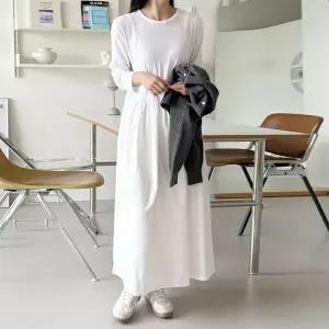 [하프클럽/]레이어드 원피스 레이어링 코튼 롱원피스