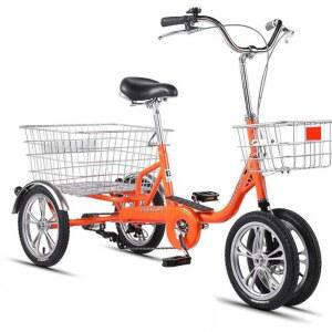 삼륜자전거 바구니 장보기 성인용 안전 세발자전거 강철 인력거 할머니 안넘어지는 트럭