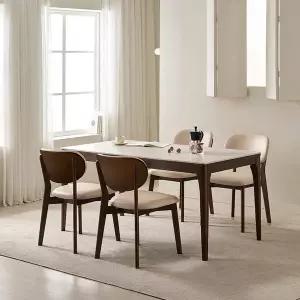 [삼익가구][NEW기본배송비무료]로이든 포세린 통세라믹 4인용 와이드 원목 1600 식탁세트(의자4)