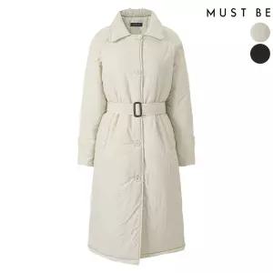 여성 벨티드 트렌치 롱패딩