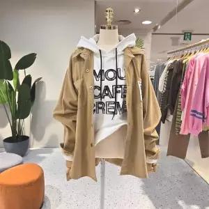 C25J7FNB024_루즈핏 넘버라벨 면셔츠 자켓