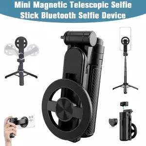 자석 셀카봉 360도 회전 블루투스 삼각대 휴대용 텔레스코픽 홀더 흔들림 방지 모바일 스탠드 라이브 방송