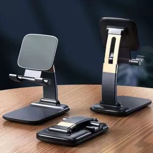 폴딩 슬라이드 홀더 핸드폰 스탠드 거치대 태블릿/스마트폰 받침대 휴대폰 데스크 탁상 책상 각도조절
