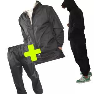 핸더스 국산 방수 점퍼 바지 세트 블랙 작업복 우비