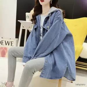 여성 간절기 데일리 루즈핏 데님자켓 오버핏 봄 가을 청점퍼 체형커버 아우터