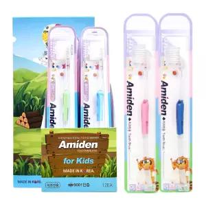 [3중 위생패키지] 국내 치과판매 아미덴 어린이 플러스칫솔 10개입 개별포장 7세~청소년 초등칫솔