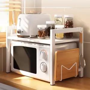 전자레인지 선반 2단 3단 2색상 너비조절 높이조절 렌지대 조립식 개방형 주방수납