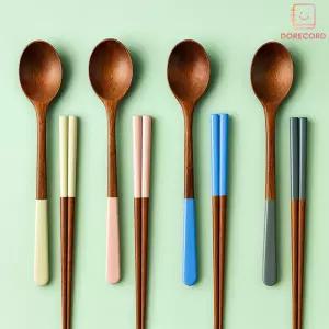 우드 수저 고급 젓가락 셋트 전통 나무 숟가락 세트 원목 4P