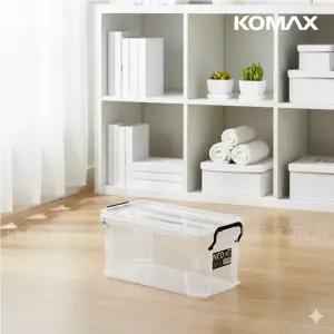 코멕스 네오박스 50 리빙 박스 5L 손잡이 뚜껑형 팬트리 수납 다용도 투명 정리함 소품 플라스틱 공간 주방 적층 소형