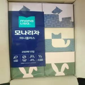 모나리자 미니플러스 미용티슈 250매 12개입 2팩