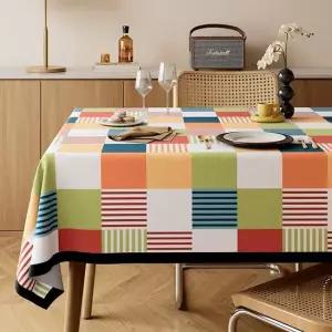 레인보우 방수 식탁커버 4인용 160X110cm)