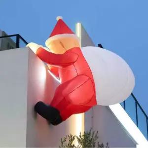 벽타는 산타 풍선 인테리어 크리스마스 카페 외벽 건물