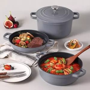 키친플라워 브리오 인덕션 멀티팟 4P 세트(팬+양수+전골+뚜껑) 22cm